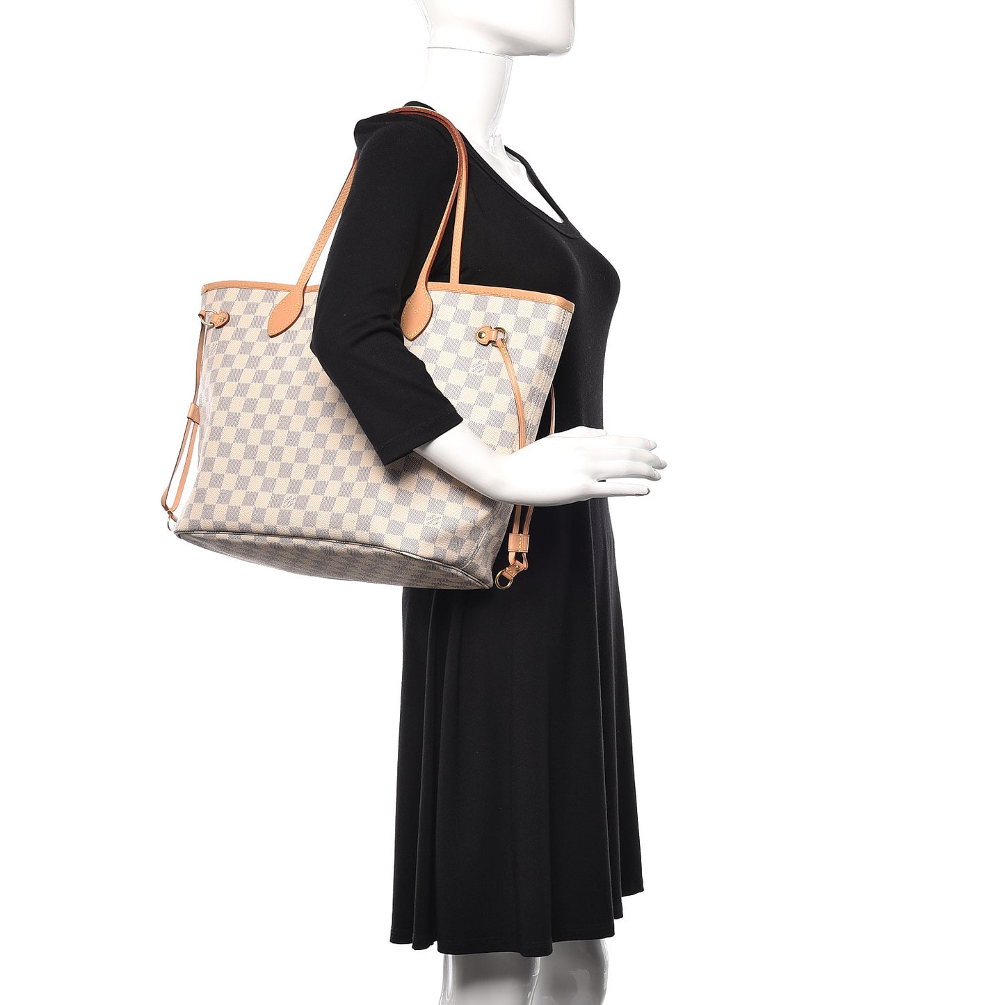 Damier Azur Neo Neverfull MM Rose Ballerine