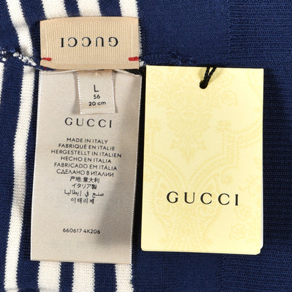 Gucci Wool Stripe Beanie Hat L White Red Blue 4 of 4