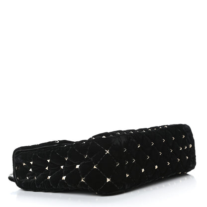 Valentino Garavani Velvet Medium Rockstud Spike Shoulder Bag Black 3 of 5