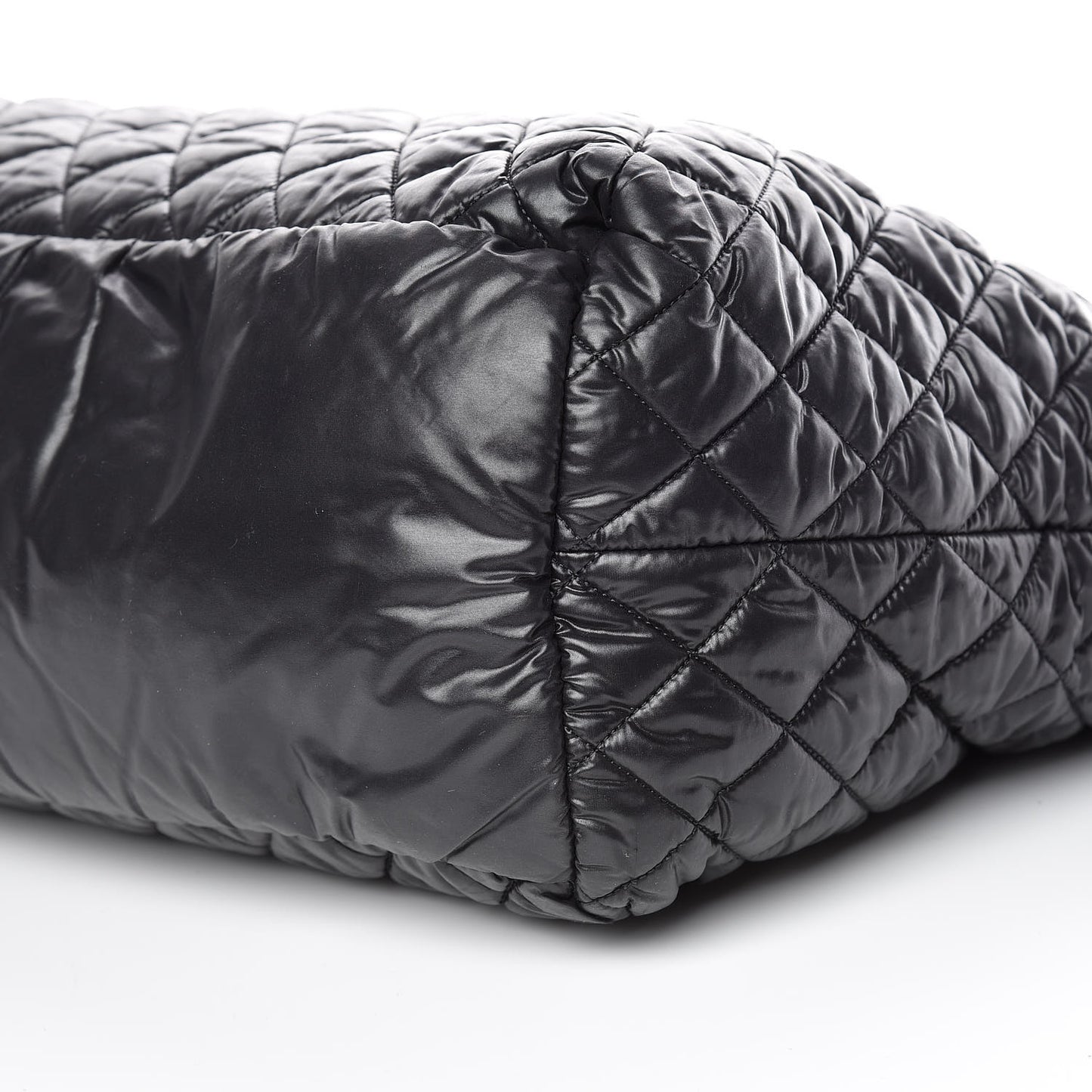 Nylon Quilted Large Coco Cocoon Tote Black