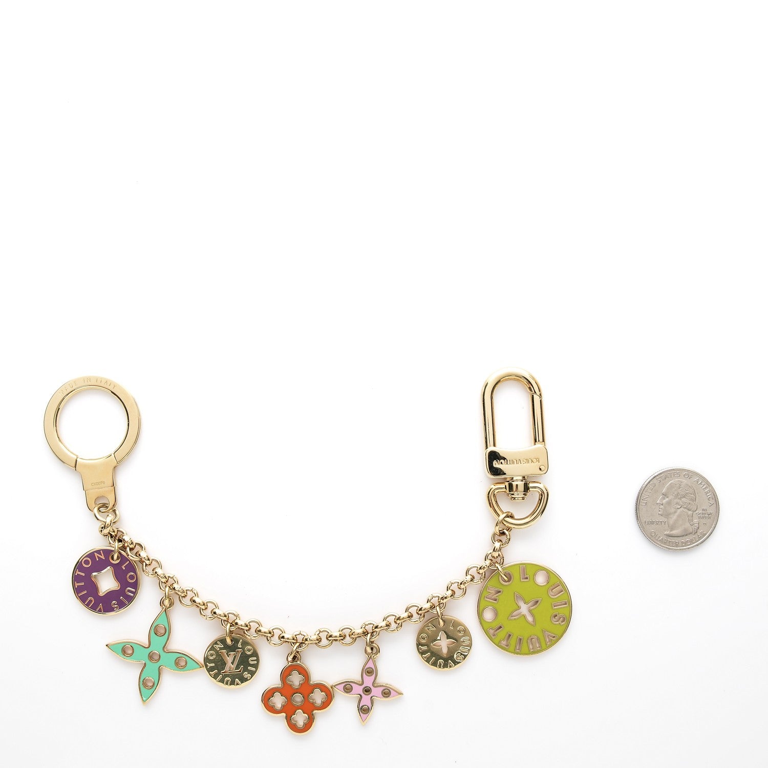Louis Vuitton Enamel Looping Key Chain Bag Charm Multicolor 2 of 3