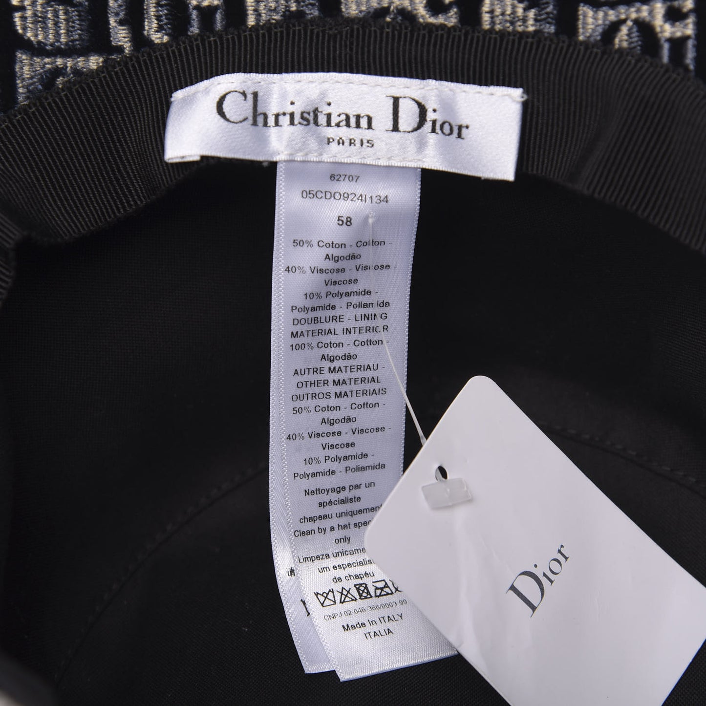 Velvet Oblique Large Brim Bucket Hat 58 Bleu Marine