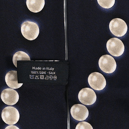Chanel Silk Pearl CC Slim Bandeau Scarf Dark Navy 4 of 4