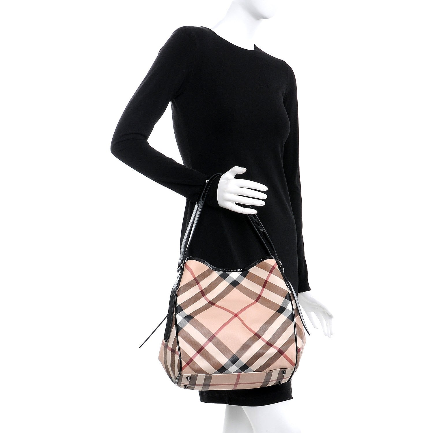 Burberry Supernova Check Small Canterbury Tote Black 2 of 7