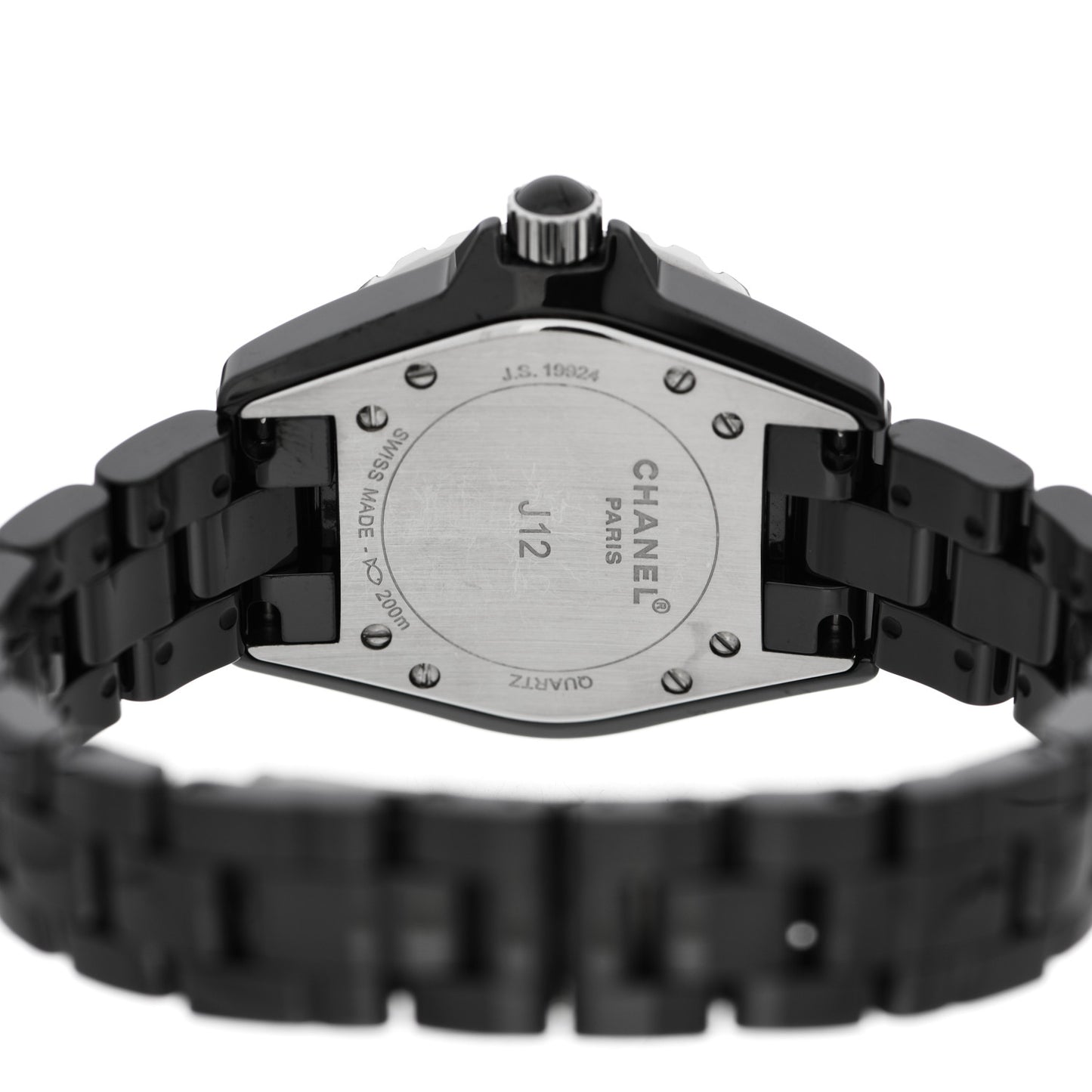 Stainless Steel Ceramic Diamond Pave Bezel Dial 33mm J12 Quartz Watch Black