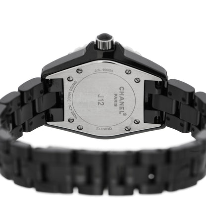 Chanel Stainless Steel Ceramic Diamond Pave Bezel Dial 33mm J12 Quartz Watch Black 4 of 5