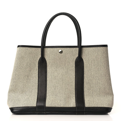 Hermes Toile Buffle Skipper Garden Party 36 MM Tote Black 1 of 9