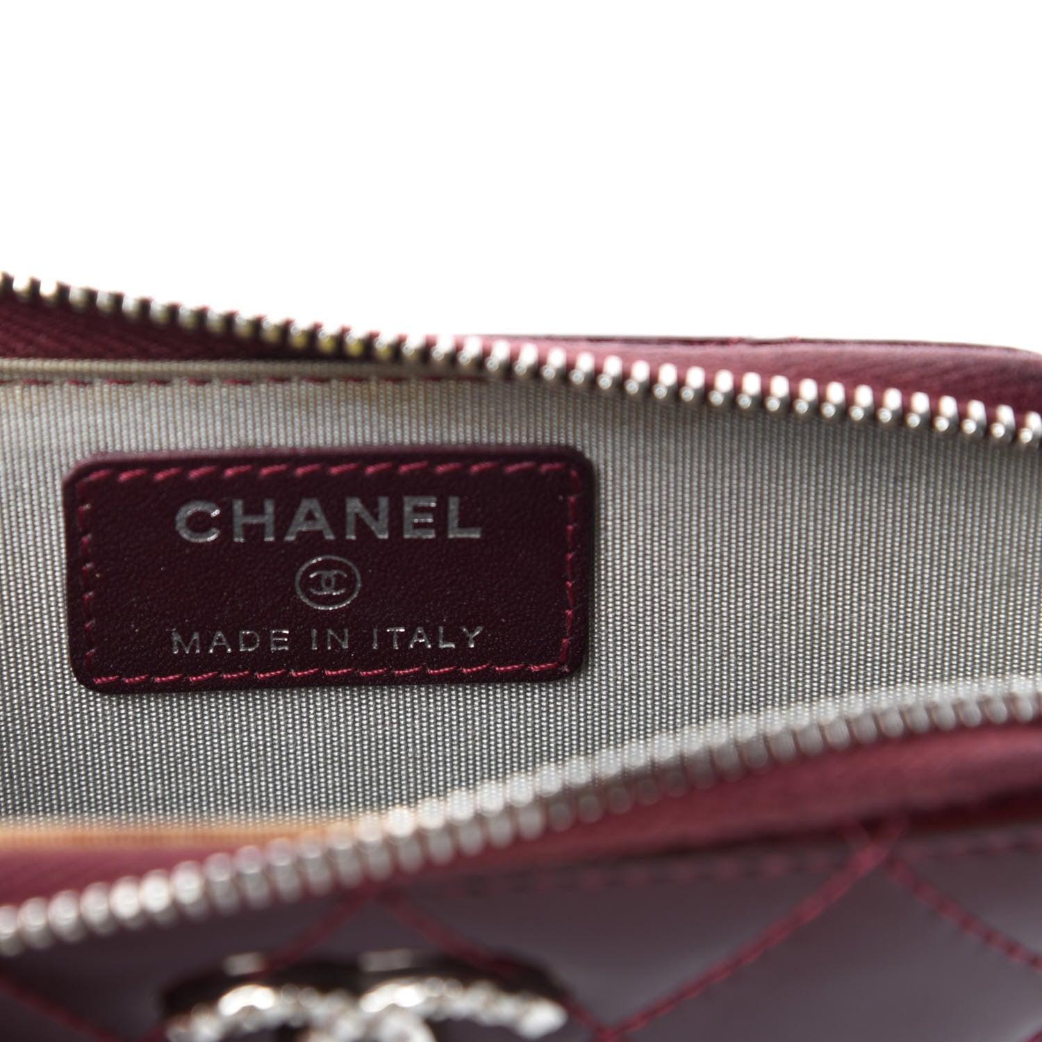 Chanel Patent Quilted Brilliant Key Holder Case Light Burgundy 6 of 8