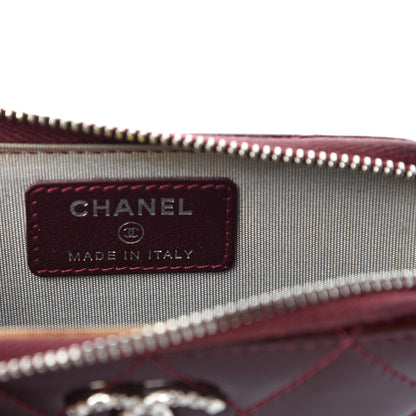 Chanel Patent Quilted Brilliant Key Holder Case Light Burgundy 6 of 8
