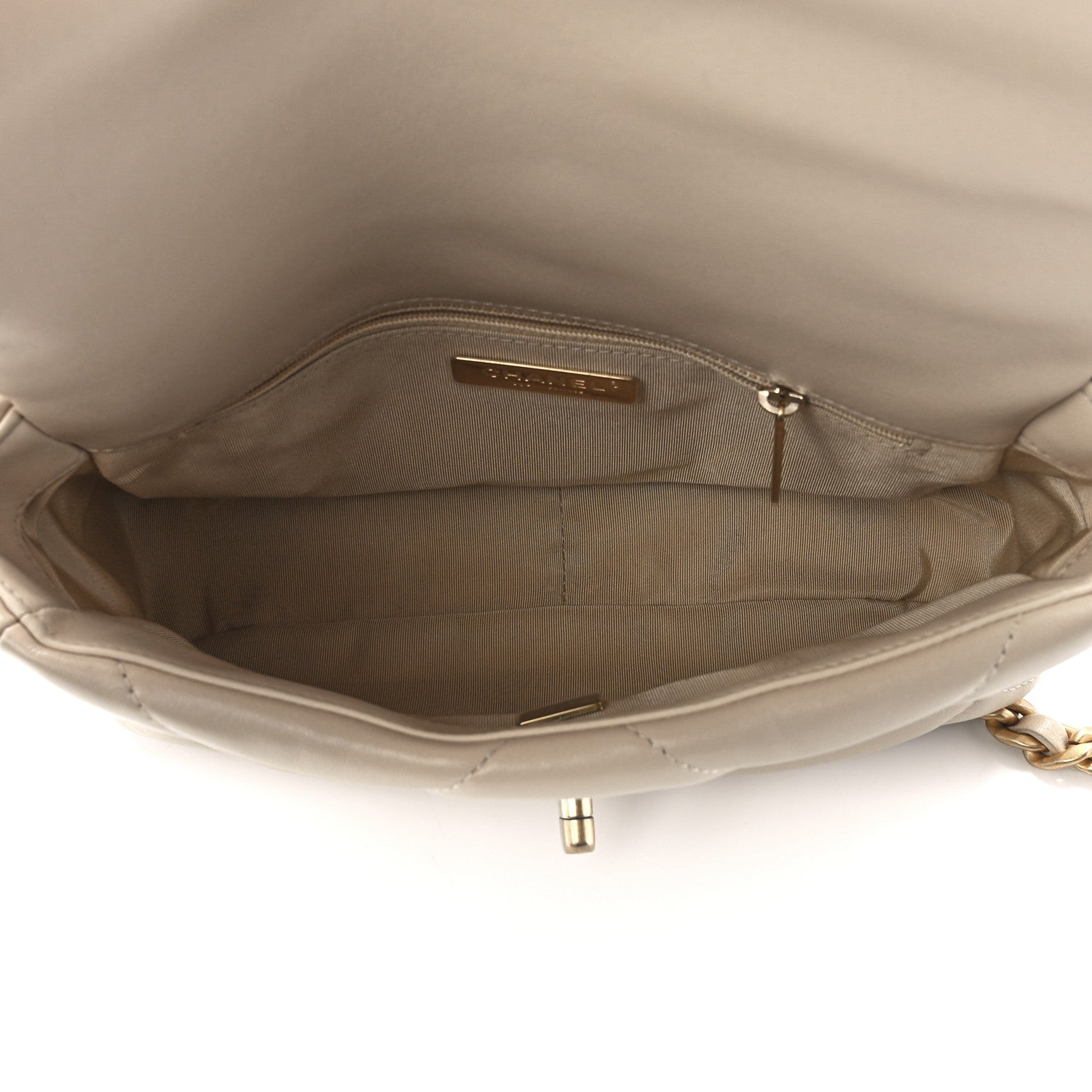 Chanel Lambskin Quilted Medium Chanel 19 Flap Light Beige 5 of 12
