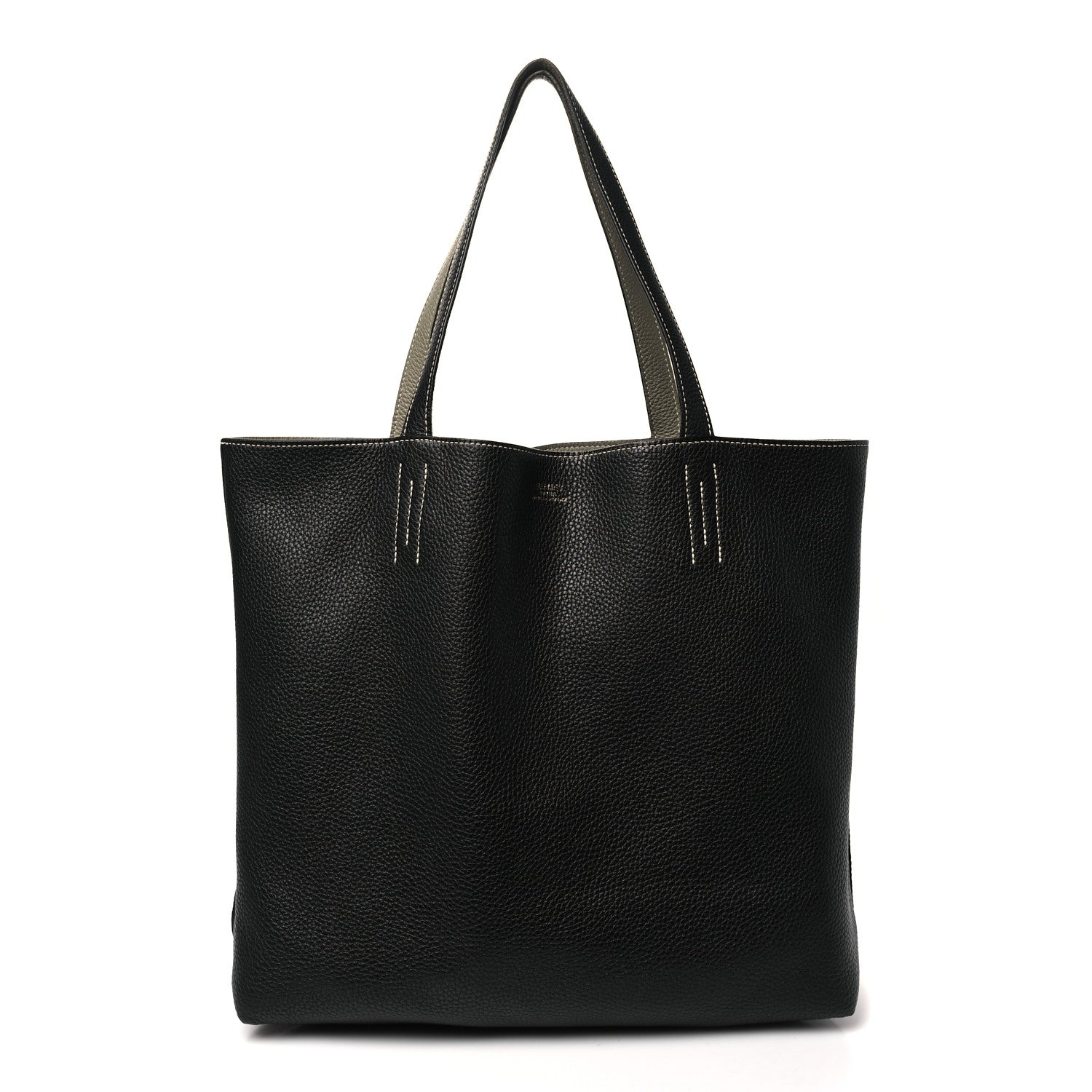 Hermes Taurillon Clemence Double Sens Reversible Tote 36 Sauge  Black 2 of 15