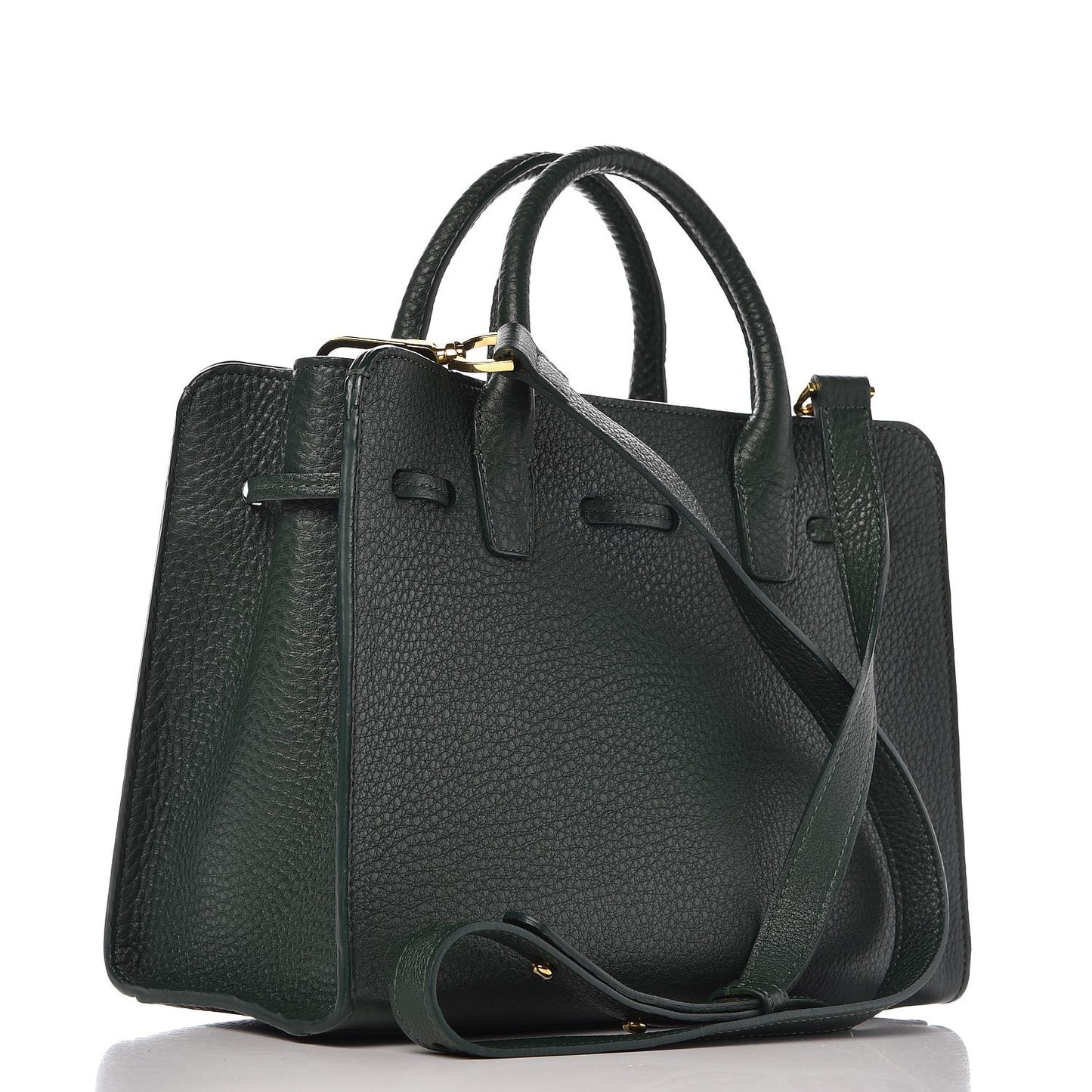 Tumble Calfskin Mini Sun Bag Moss