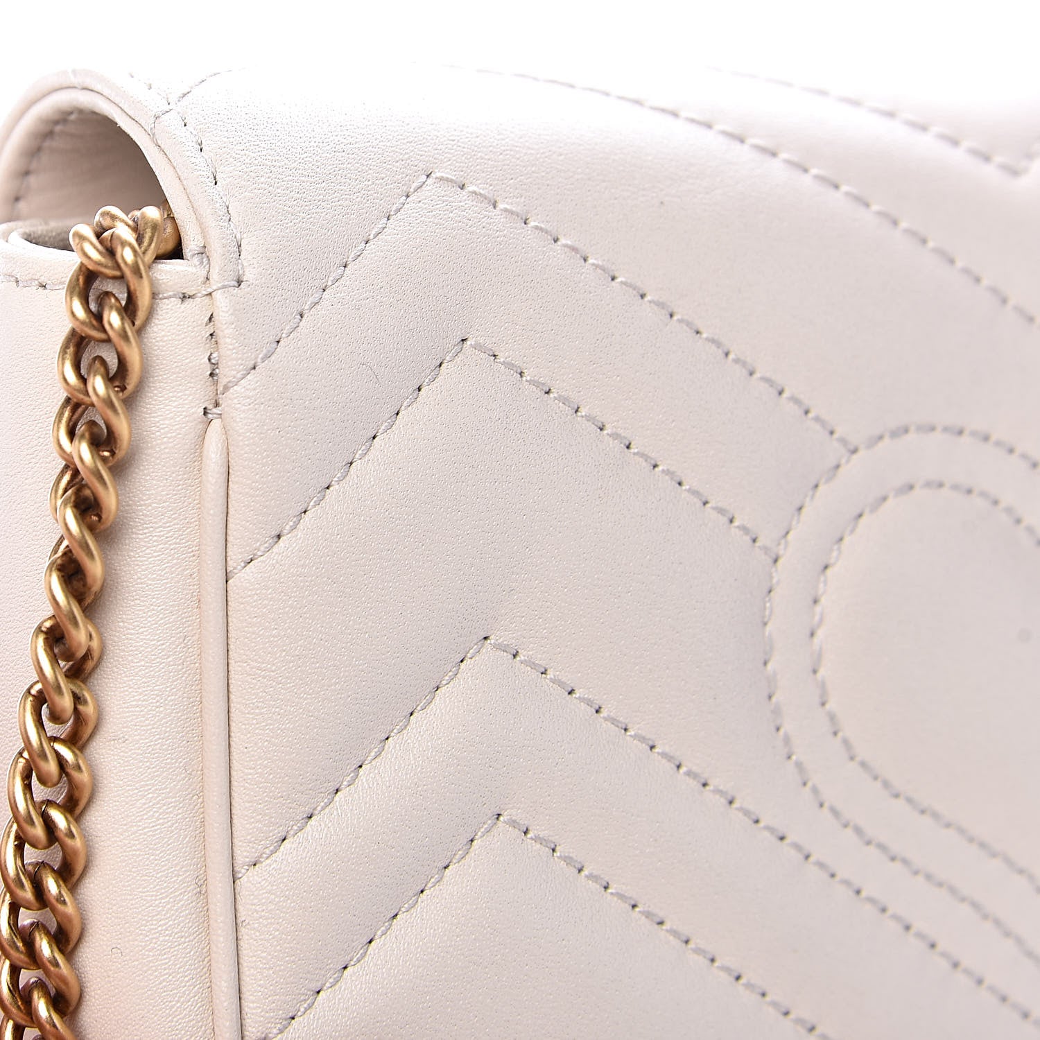 Gucci Calfskin Matelasse Super Mini GG Marmont Shoulder Bag White 13 of 13