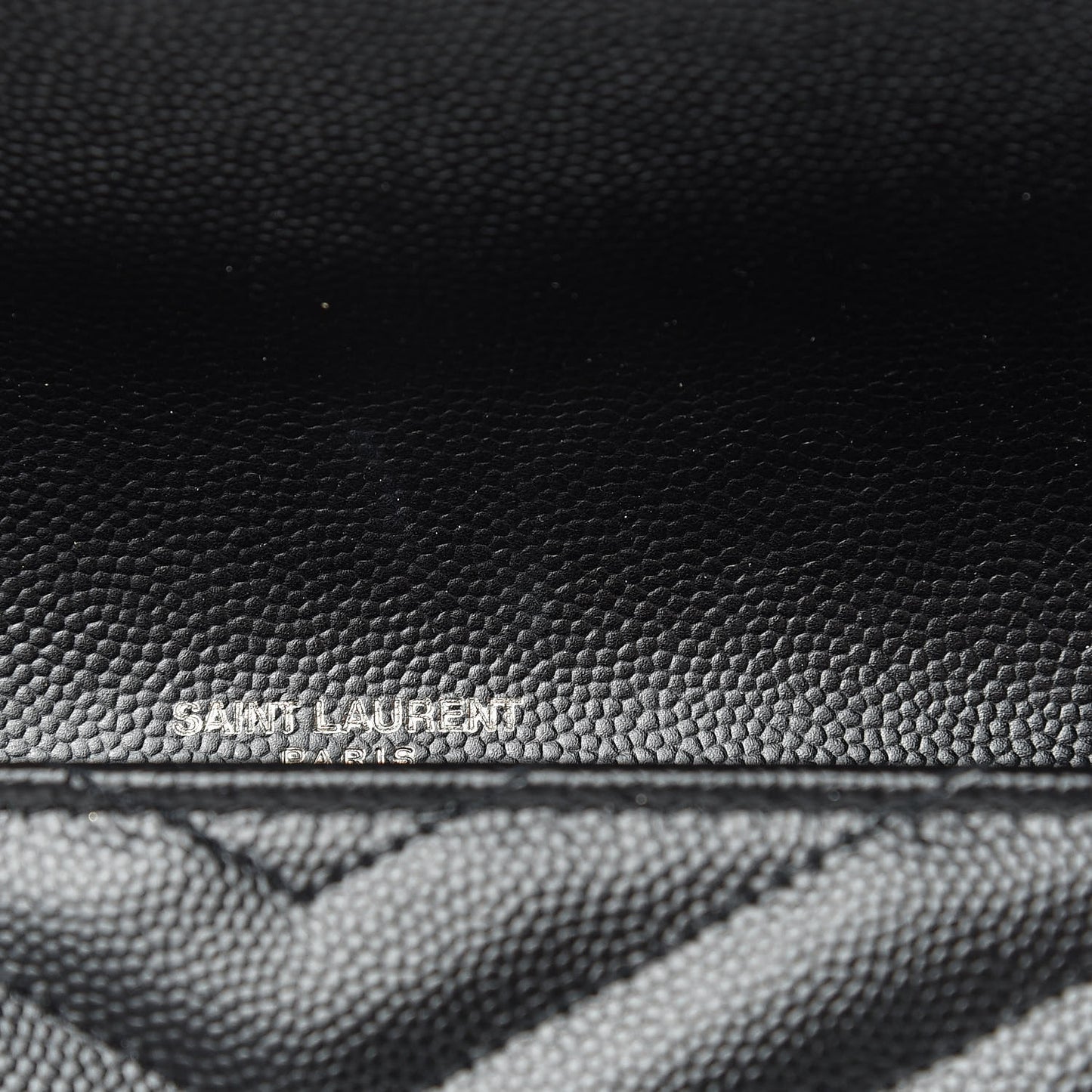 Grain De Poudre Matelasse Chevron Monogram Flap Wallet Black