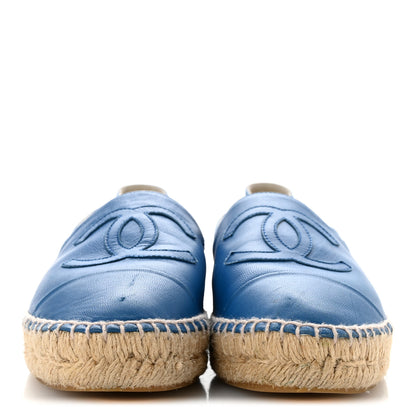 Chanel Lambskin CC Espadrilles 37 Blue 3 of 11