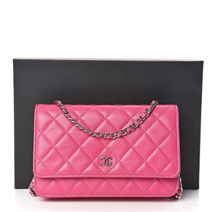 Chanel Caviar Quilted Wallet on Chain WOC Pink 12 of 12