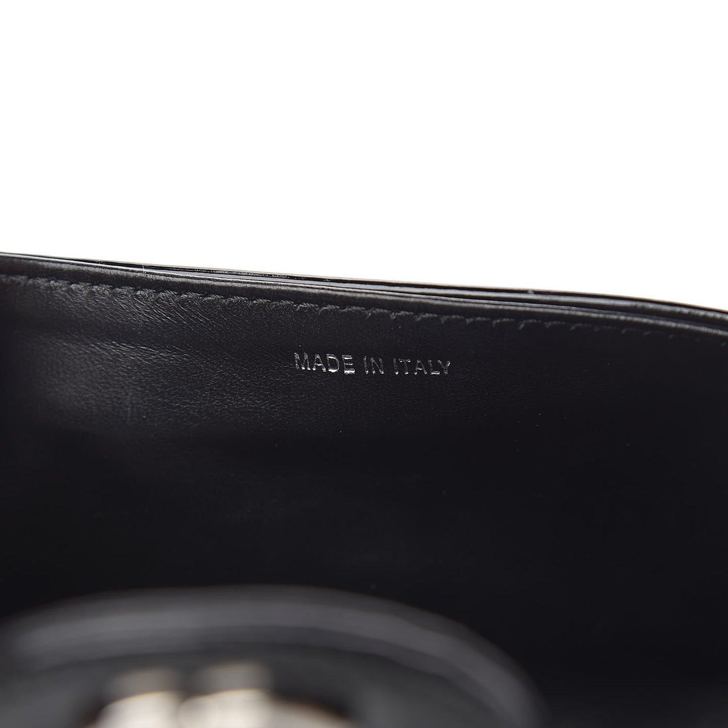 Patent Perforated Camellia East West Flap Black