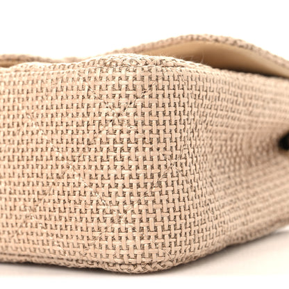 Chanel Braided Raffia Quilted Mini Rectangular Flap Dark Beige 10 of 11