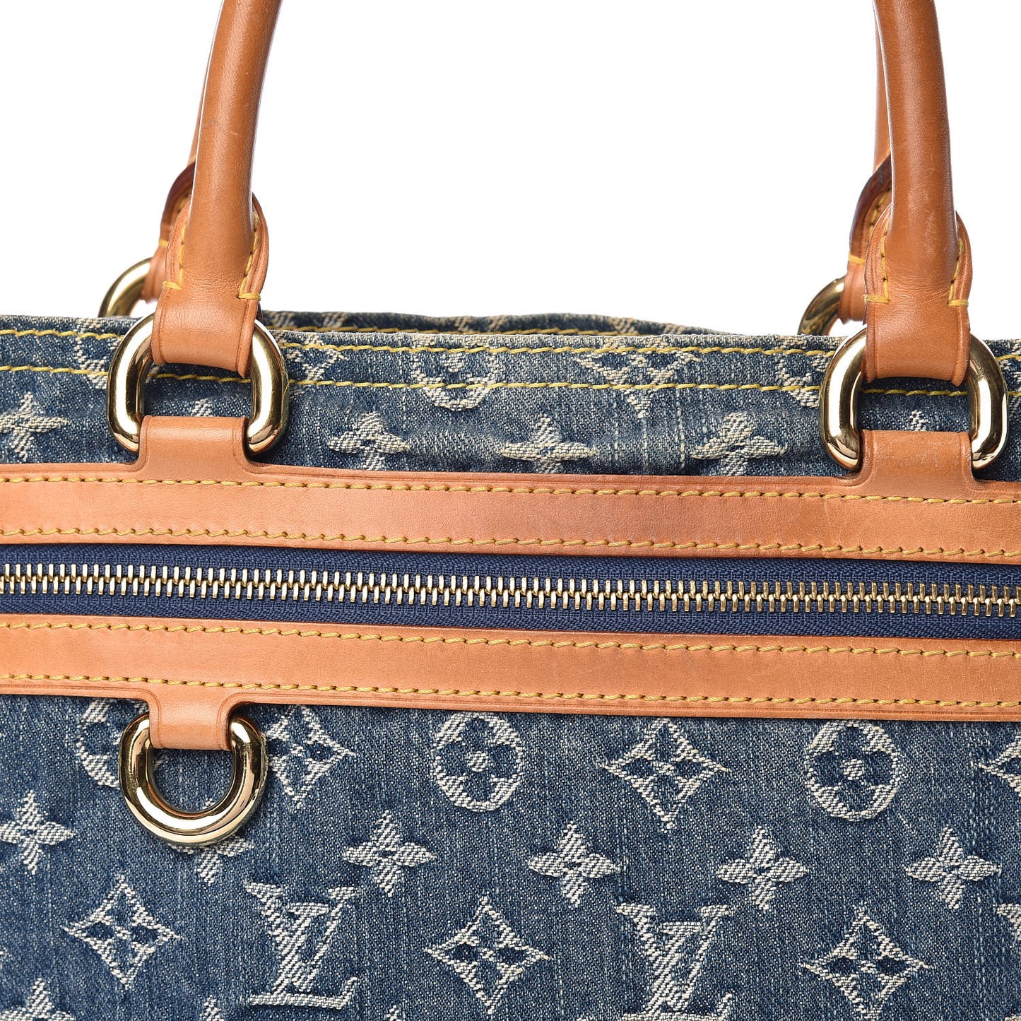 Monogram Denim Sac Plat Blue