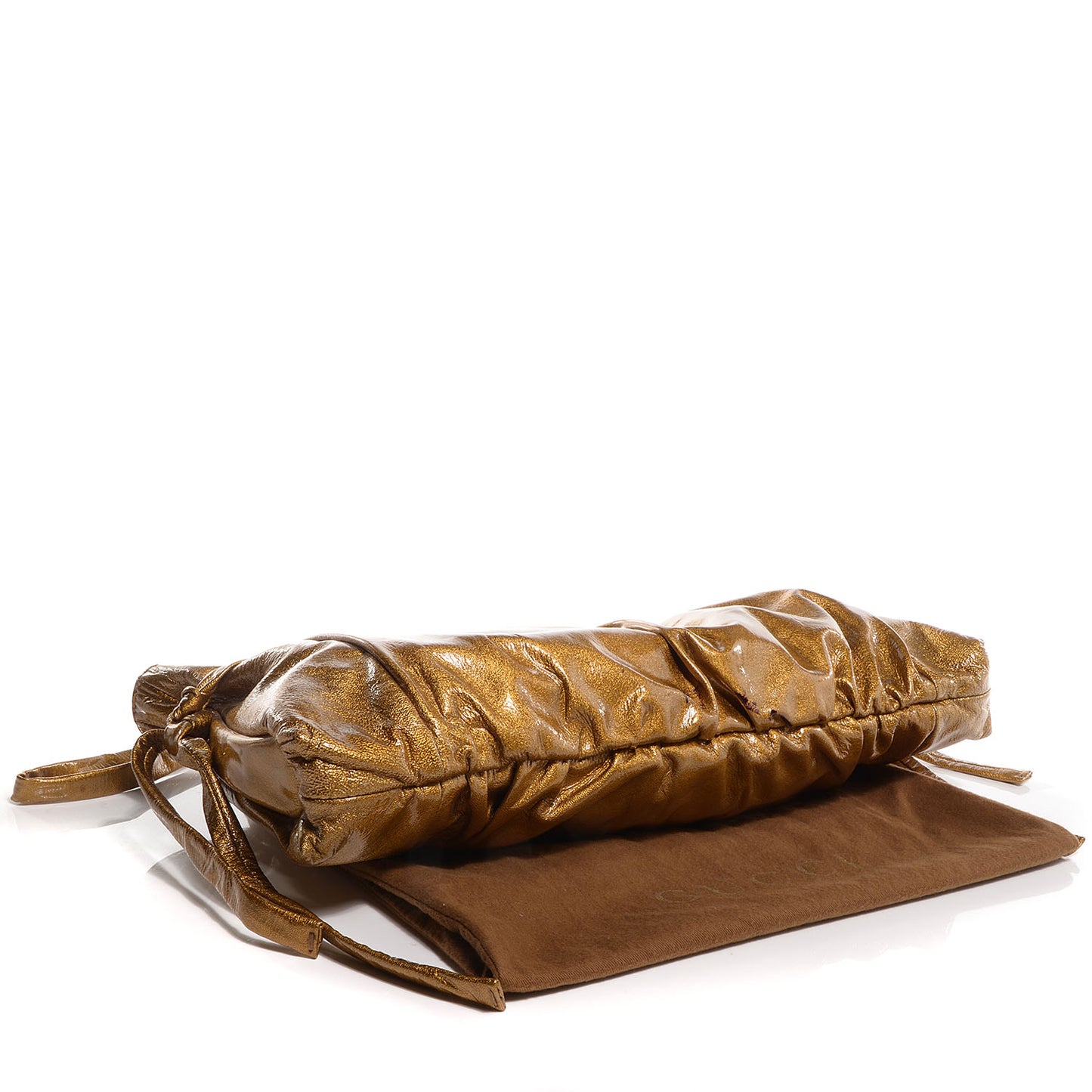 Patent Hysteria Large Clutch Metallic Gold