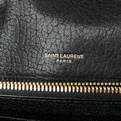 Saint Laurent Sheepskin Matelasse Chevron Monogram Large College Bag Black 6 of 11