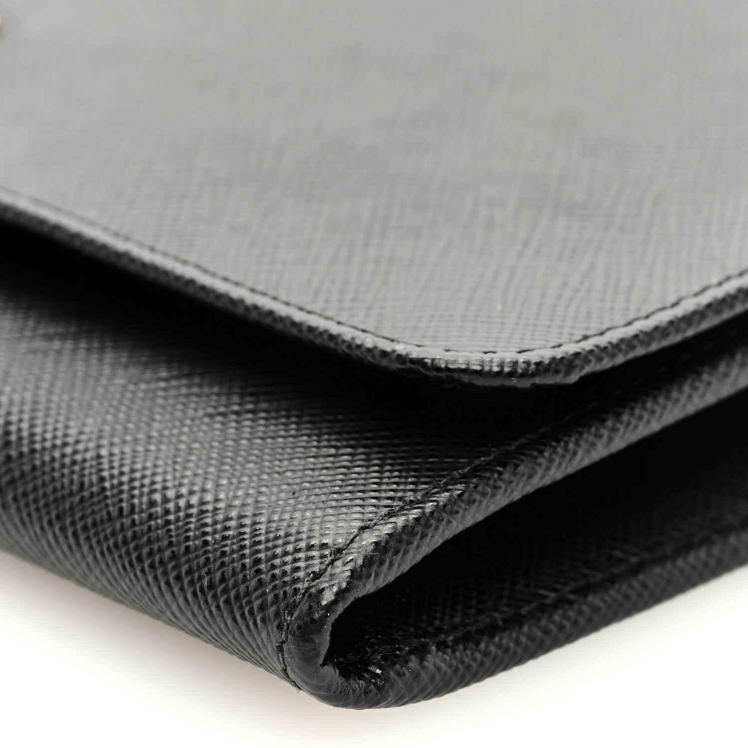 Prada Saffiano Metal Oro Chain Wallet Black 9 of 9