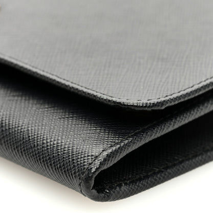 Prada Saffiano Metal Oro Chain Wallet Black 9 of 9