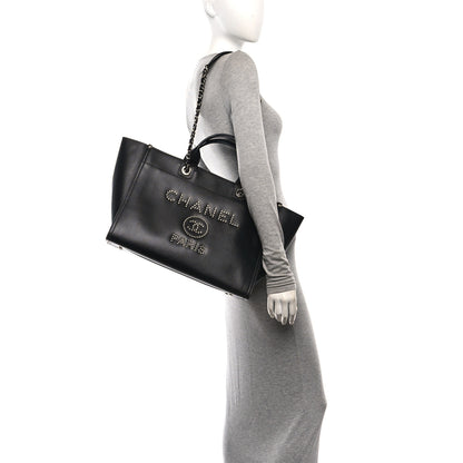 Chanel Caviar Medium Studded Deauville Tote Black 2 of 10
