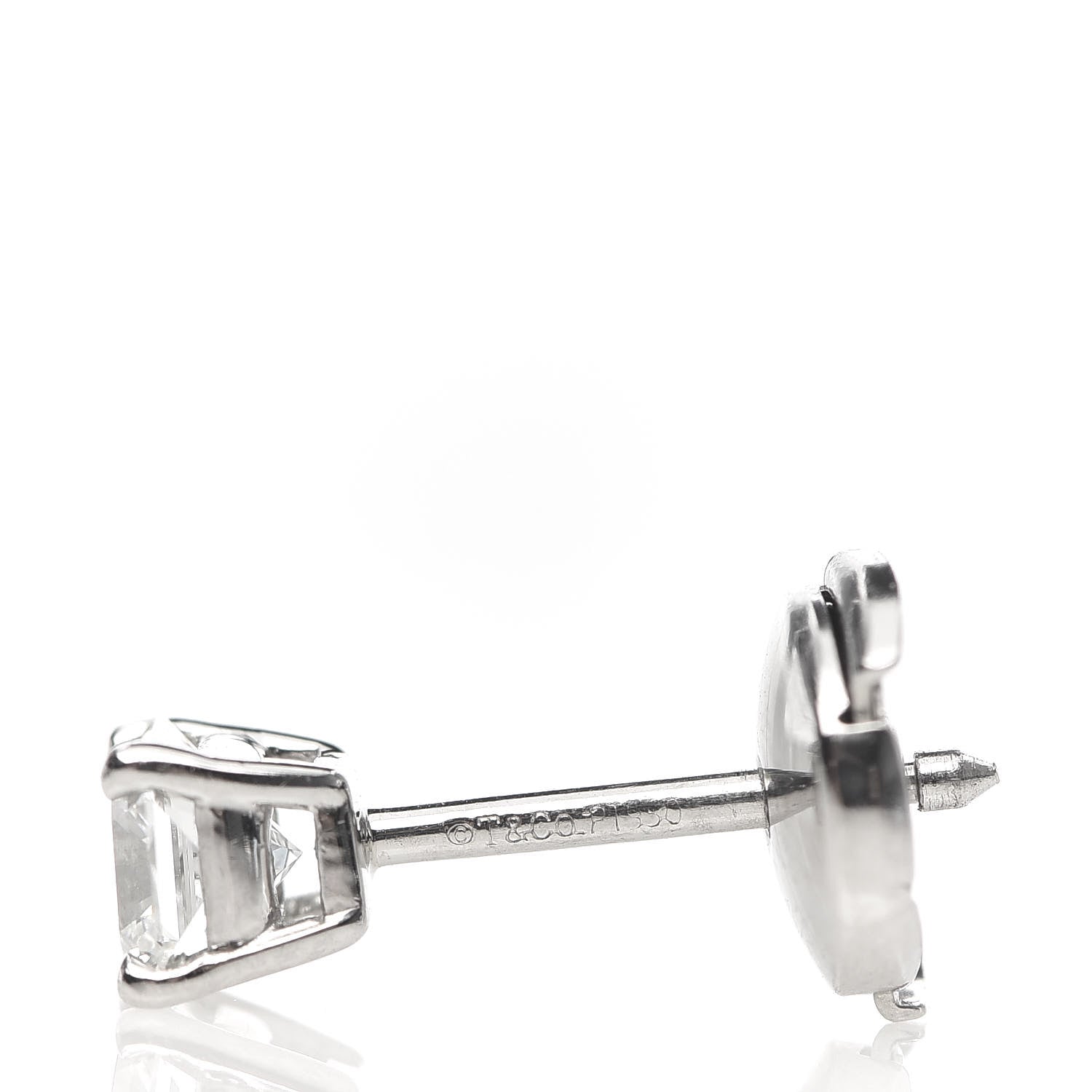 Tiffany Platinum Diamond 1.15ctw Lucida Solitaire Earrings 4 of 5