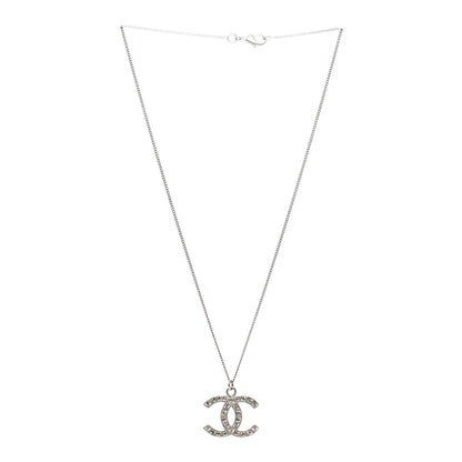 Chanel Baguette Crystal CC Necklace Silver 3 of 4
