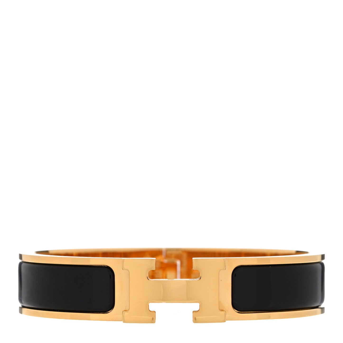 Enamel Narrow Clic Clac H Bracelet GM Black