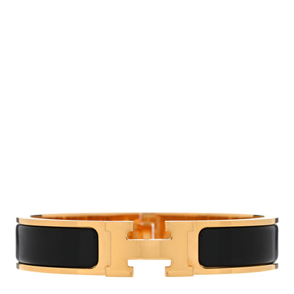 Hermes Enamel Narrow Clic Clac H Bracelet GM Black 1 of 3