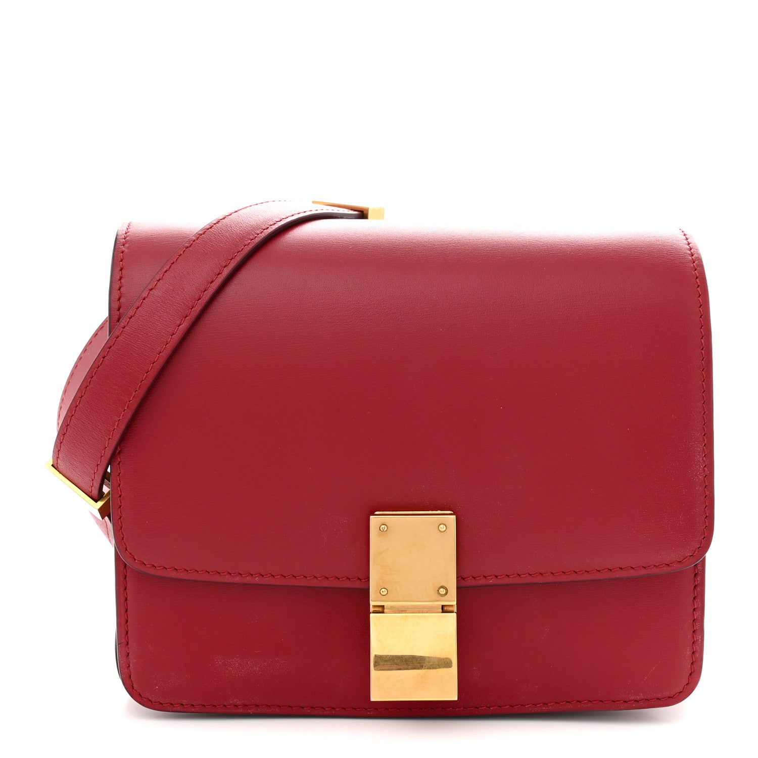 Celine Box Calfskin Small Classic Box Flap Bag Red 1 of 14