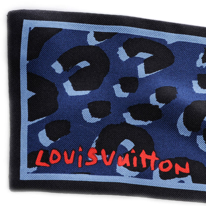Louis Vuitton Silk Leopard Bandeau Blue 3 of 5