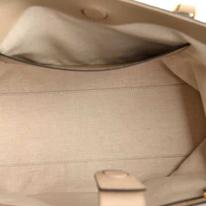 Gucci GG Supreme Monogram Textured Dollar Calfskin Web Large Ophidia Shopping Tote Beige Mystic White Oatmeal 5 of 13