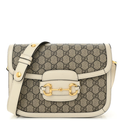 Gucci GG Supreme Monogram Horsebit 1955 Shoulder Bag Beige Mystic White 1 of 11