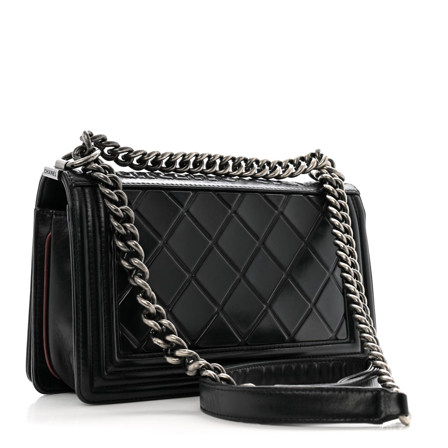 Chanel Calfskin Embossed Medium Paris Salzburg Boy Flap Black 3 of 11