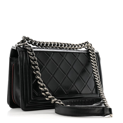 Chanel Calfskin Embossed Medium Paris Salzburg Boy Flap Black 3 of 11