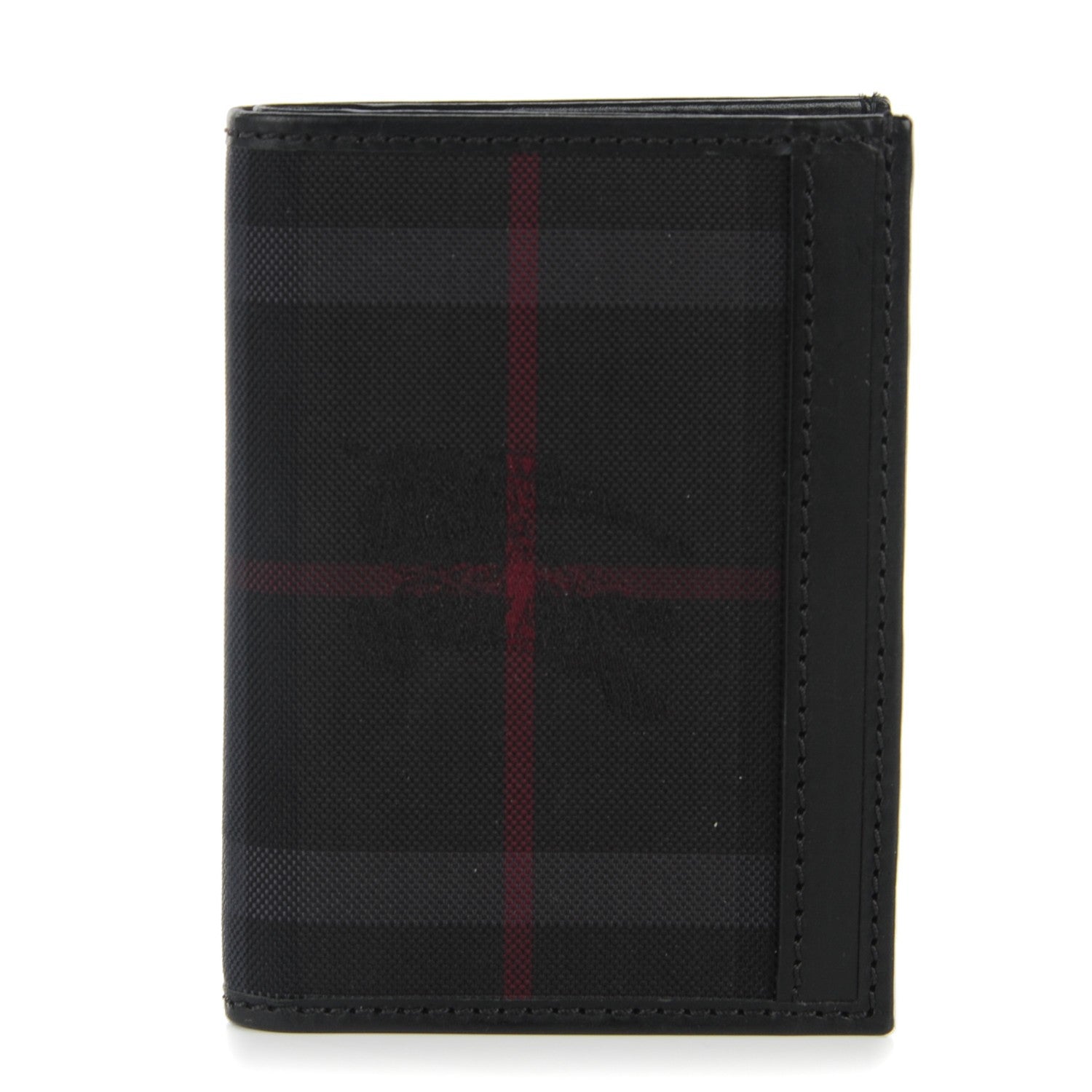 Burberry Horseferry Check Elton Mens Slim Billfold Wallet Charcoal 1 of 8