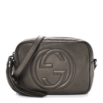 Gucci Metallic Pebbled Calfskin Small Soho Disco Bag Sasso 1 of 11