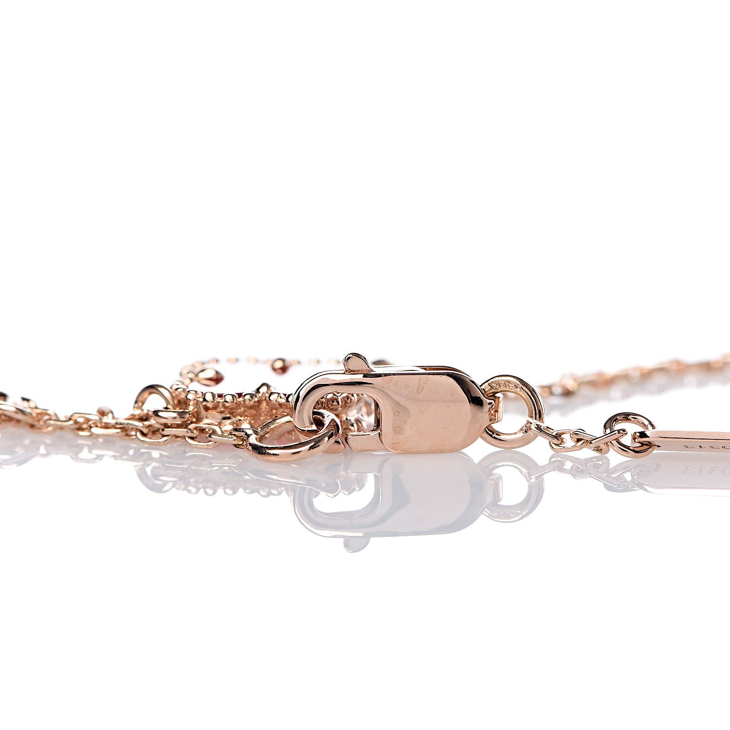 Van Cleef & Arpels 18K Rose Gold Carnelian Sweet Alhambra Bracelet 4 of 7