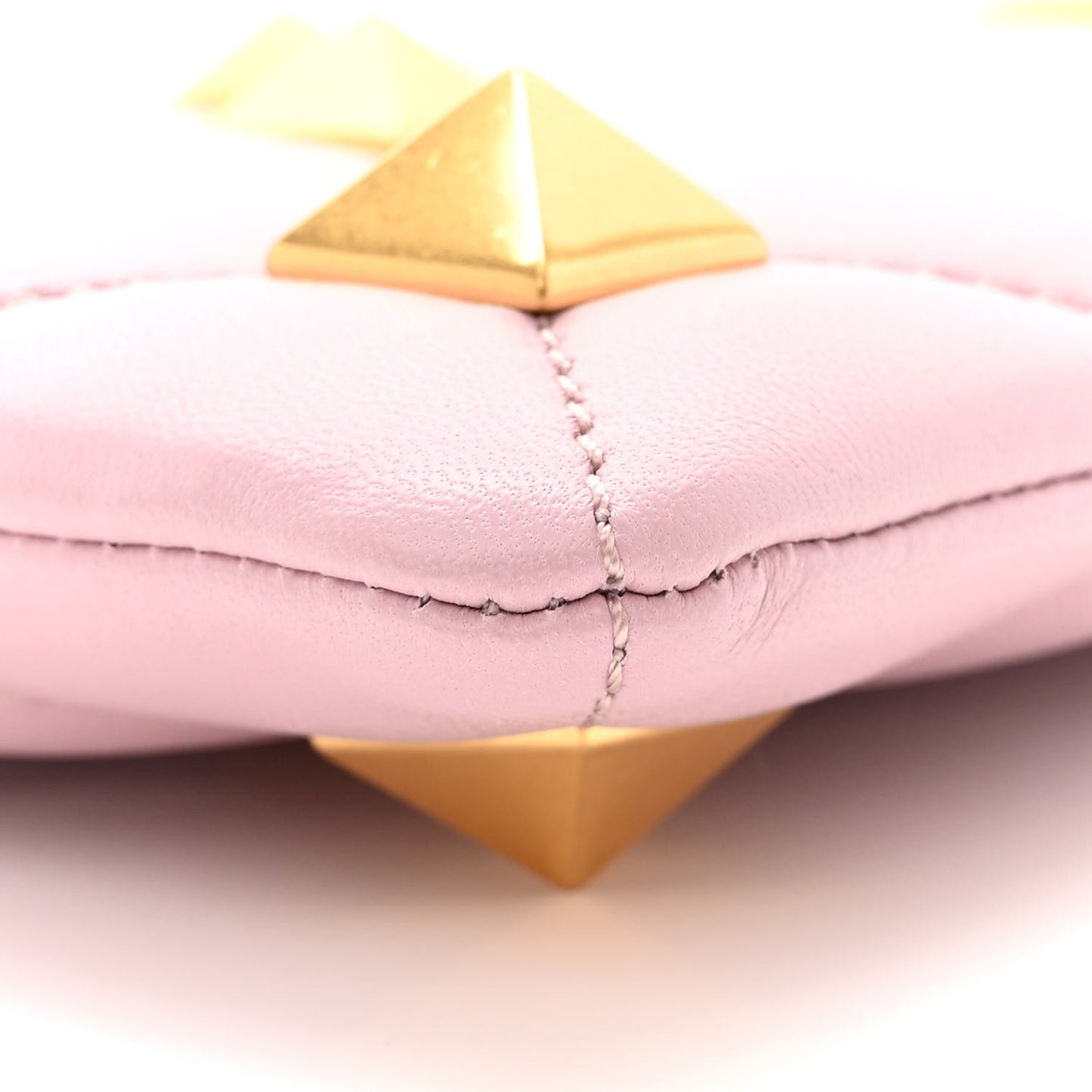 Nappa Quilted Roman Stud Zip Pouch Water Lilac