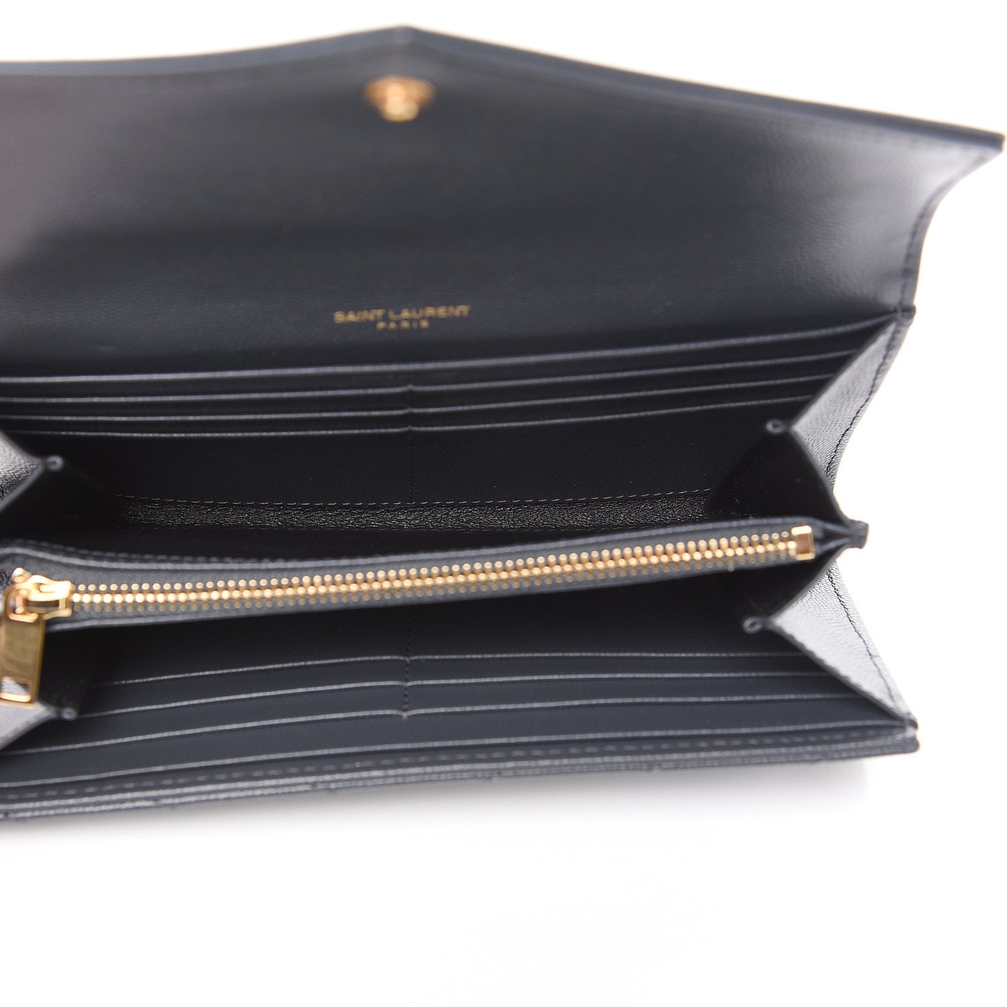 Grain De Poudre Matelasse Chevron Monogram Flap Wallet Dark Smog