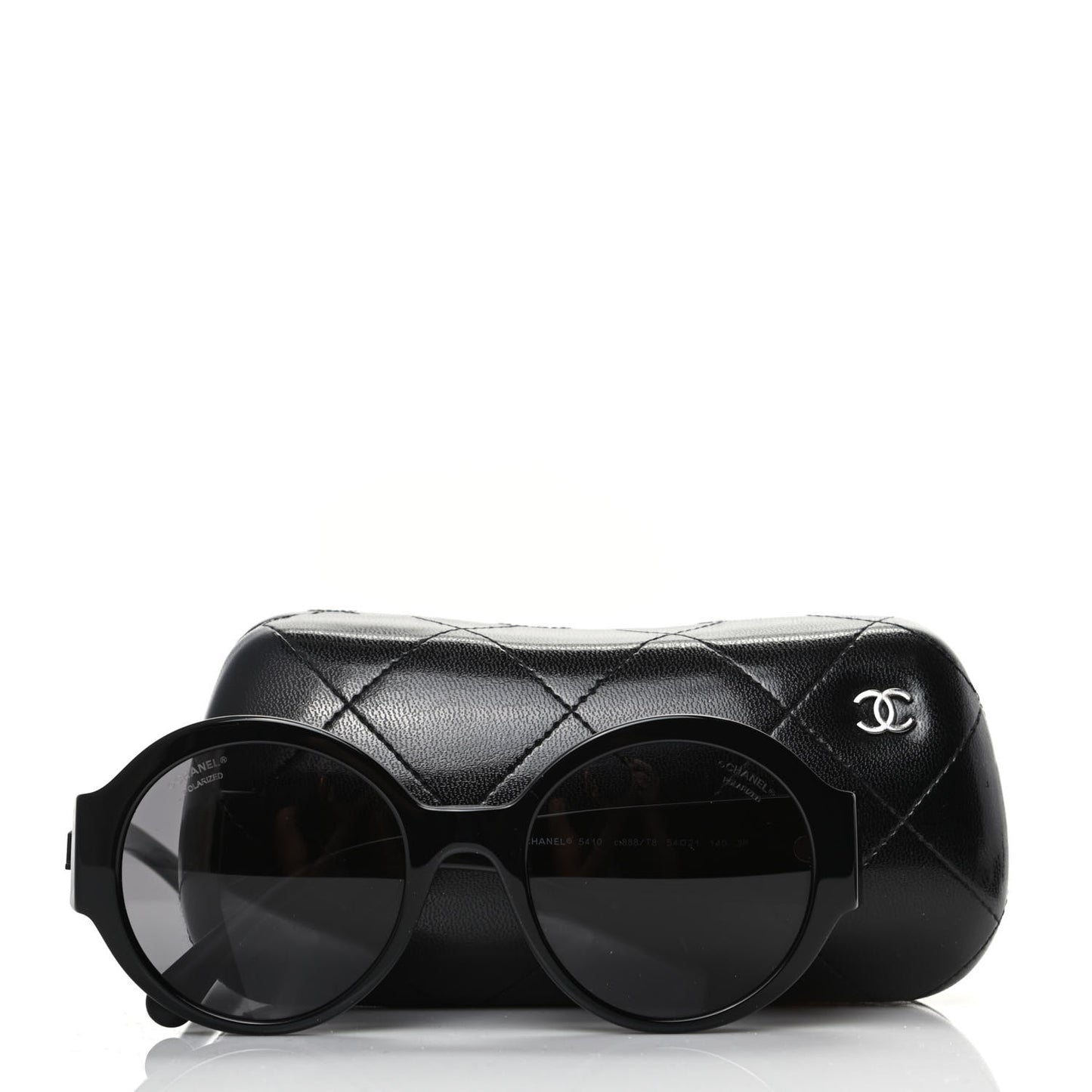 Acetate Polarized Round Sunglasses 5410 Black