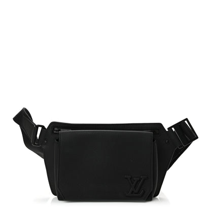 Louis Vuitton Grained Calfskin Aerogram Takeoff Sling Black 1 of 11