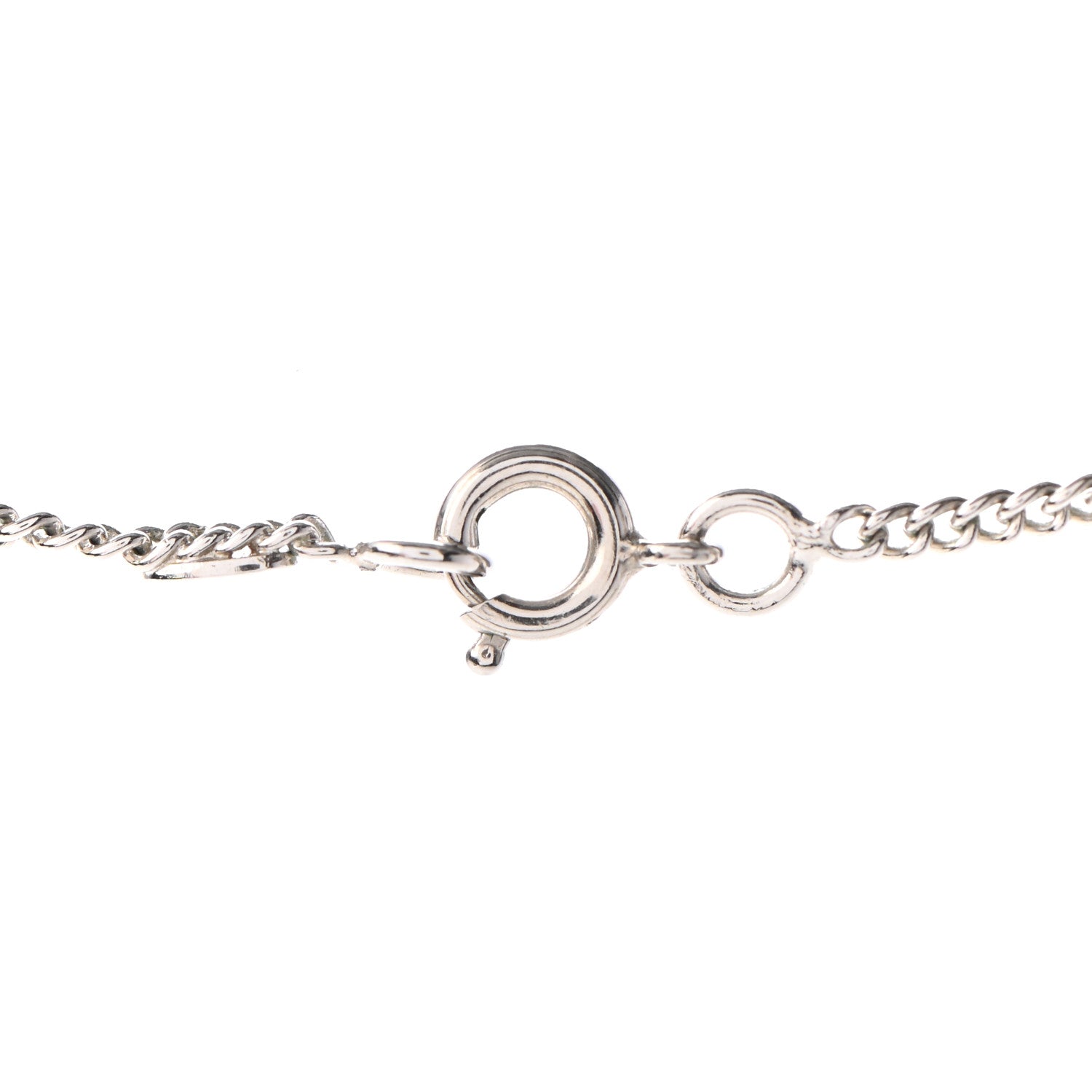 Chanel Crystal Timeless CC Necklace Silver 4 of 5