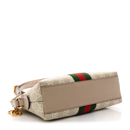 Gucci GG Supreme Monogram Textured Dollar Calfskin Web Small Ophidia Dome Shoulder Beige Mystic White Oatmeal 4 of 14