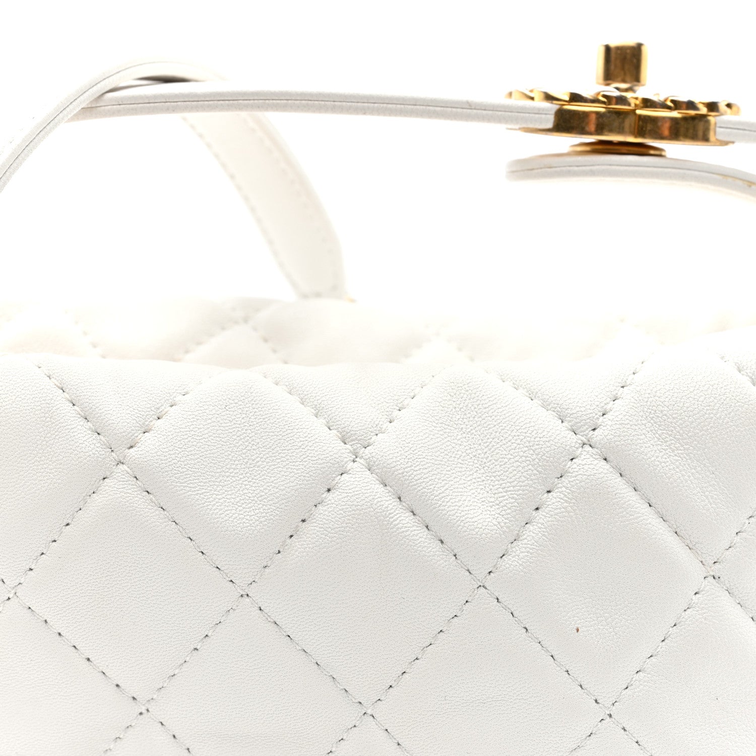 Chanel Lambskin Quilted Small Perfect Meeting Hobo White 7 of 9