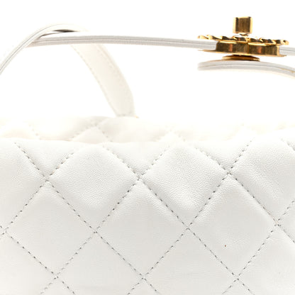 Chanel Lambskin Quilted Small Perfect Meeting Hobo White 7 of 9