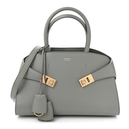 Salvatore Ferragamo Calfskin Small Hug Bag Ash Grey 1 of 8